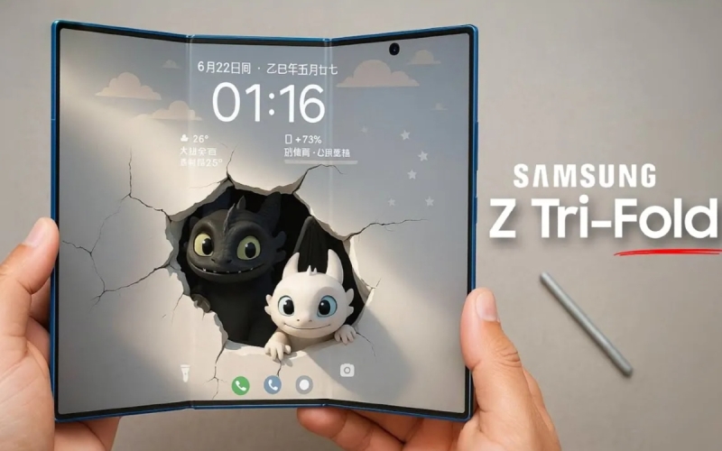 Samsung представила складывающийся втрое смартфон